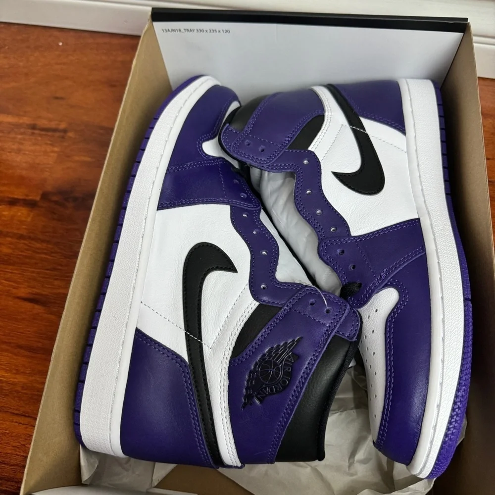 Jordan 1 Retro High Court Purple White Size 11